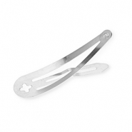 Metall Zubeh&ouml;r Haarspange mit &Ouml;se Silver