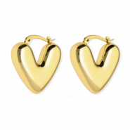 Ohrringe aus Stainless Steel - Rostfreiem Stahl Creolen Herz Gold