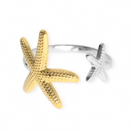 Ringe aus Stainless Steel - Rostfreiem Stahl Seestern Silver-gold