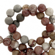 Naturstein Perlen Rhodonit, Jaspis, Dalmatiner Jaspis und Chalcedon 6mm Multicolour stone red-brown