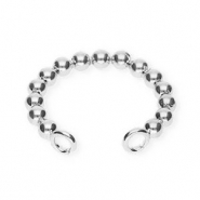 BY31&reg; Ohrringe aus Stainless Steel - Rostfreiem Stahl Ear Cuff Kugeln mit 2 &Ouml;sen Silver