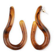 Trendy Resin Ohrringe&nbsp;/&nbsp;Ohrstecker Amber brown
