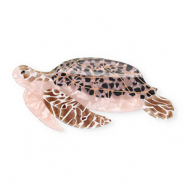 Haarschmuck Haarklemme Schildkr&ouml;te Pearl shine brown-black-white