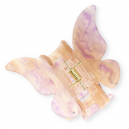Haarschmuck Haarklemme Schmetterling mit &Ouml;sen Beige-mauve marble