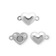 Metall Schmuckzubeh&ouml;r DQ&reg; Magnetverschluss Herz Antiek zilver (nikkelvrij)