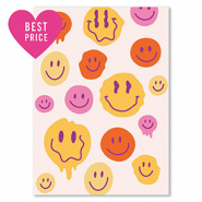 BY31&reg; Schmuck Karten Smiley Off white-orange-yellow-pink