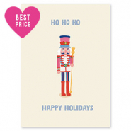 Schmuck Karten "HO HO HO" Off white-red-blue