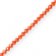 Top Glas Facett Perlen 6x4mm rondellen Tamale red-pearl shine coating