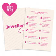 BY31&reg; Schmuck Karten "Jewellery care" Englisch Off white-pink