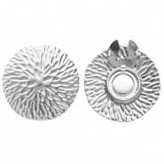 Knopfabdeckung aus Stainless Steel - Rostfreiem Stahl Rund Silver