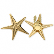 Knopfabdeckung aus Stainless Steel - Rostfreiem Stahl Seestern Gold