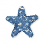 Statement-Anh&auml;nger Stern Denim-Look Denim blue