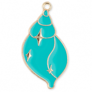 Metall Anh&auml;nger Muschel Gold-turquoise
