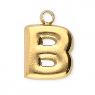 Stainless Steel - Rostfrei Stahl Anh&auml;nger Buchstaben B Gold