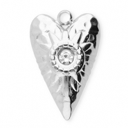 Stainless Steel - Rostfrei Stahl Anh&auml;nger Herz Silver-transparent
