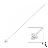 BY31&reg; Stainless Steel - Rostfrei Stahl Schmuckzubeh&ouml;r Nietstifte mit Kugeln 70 mm Silver