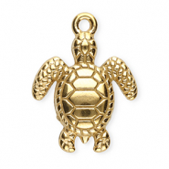 Stainless Steel - Rostfrei Stahl Anh&auml;nger Schildkr&ouml;te Gold