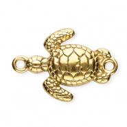 Stainless Steel - Rostfrei Stahl Schmuckzubeh&ouml;r Zwischenst&uuml;ck Schildkr&ouml;te Gold