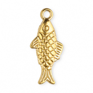 Stainless Steel - Rostfrei Stahl Anh&auml;nger Fisch Gold