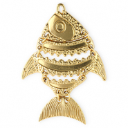 Stainless Steel - Rostfrei Stahl Anh&auml;nger Fisch Gold