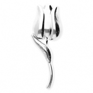 Stainless Steel - Rostfrei Stahl Statement Broschen Tulpe Silver