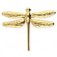 Stainless Steel - Rostfrei Stahl Statement Broschen Libelle Gold