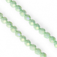 Top Glas Facett Perlen Rund 6&nbsp;mm Light green-AB coating