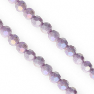 Top Glas Facett Perlen Rund 6&nbsp;mm Purple-AB coating