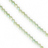 Glas Top Facett Perlen Bicone 4&nbsp;mm Multicolour green-AB coating