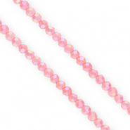 Top Glas Facett Perlen Rund 4&nbsp;mm Pink-AB coating
