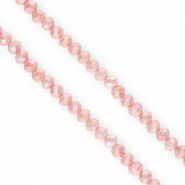 Top Glas Facett Perlen 4x3 mm Rondellen Salmon pink-AB coating