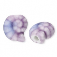 Perlen Keramik Muschel Purple-blue