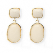 Trendy Ohrringe&nbsp;/&nbsp;Ohrstecker mit Rostfrei Stahl-Stecker Gold-beige