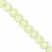 Top Glas Facett Perlen 12x9 mm Rondellen Light green