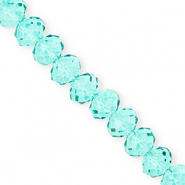 Top Glas Facett Perlen 12x9 mm Rondellen Turquoise green