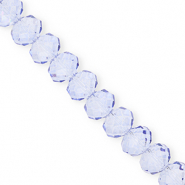 Top Glas Facett Perlen 12x9 mm Rondellen Blue