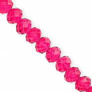 Top Glas Facett Perlen 12x9 mm Rondellen Cherry pink