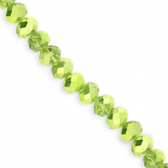 Top Glas Facett Perlen 8x6&nbsp;mm Rondellen Green-pearl shine coating