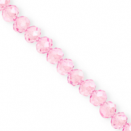 Top Glas Facett Perlen 8x6&nbsp;mm Rondellen Light pink