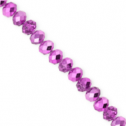Top Glas Facett Perlen 6x5&nbsp;mm Rondellen Orchid purple-pearl shine coating