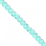 Top Glas Facett Perlen 6x5&nbsp;mm Rondellen Turquoise green