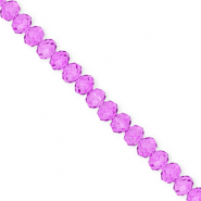 Top Glas Facett Perlen 6x5&nbsp;mm Rondellen Purple