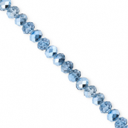 Top Glas Facett Perlen 4x3&nbsp;mm Rondellen Blue-pearl shine coating