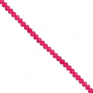 Top Glas Facett Perlen 3x2&nbsp;mm Rondellen Cherry pink