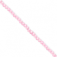 Top Glas Facett Perlen 3x2&nbsp;mm Rondellen Light pink