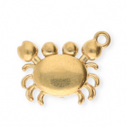 Stainless Steel - Rostfrei Stahl Anhänger Krabbe Gold