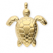 Stainless Steel - Rostfrei Stahl Anhänger Schildkröte Gold