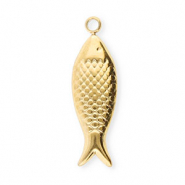 Stainless Steel - Rostfrei Stahl Anhänger Fisch Gold