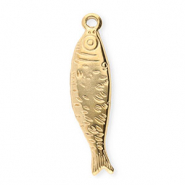 Stainless Steel - Rostfrei Stahl Anhänger Fisch Gold