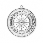 Stainless Steel - Rostfrei Stahl Anhänger Zirkel mit Sonne Silver